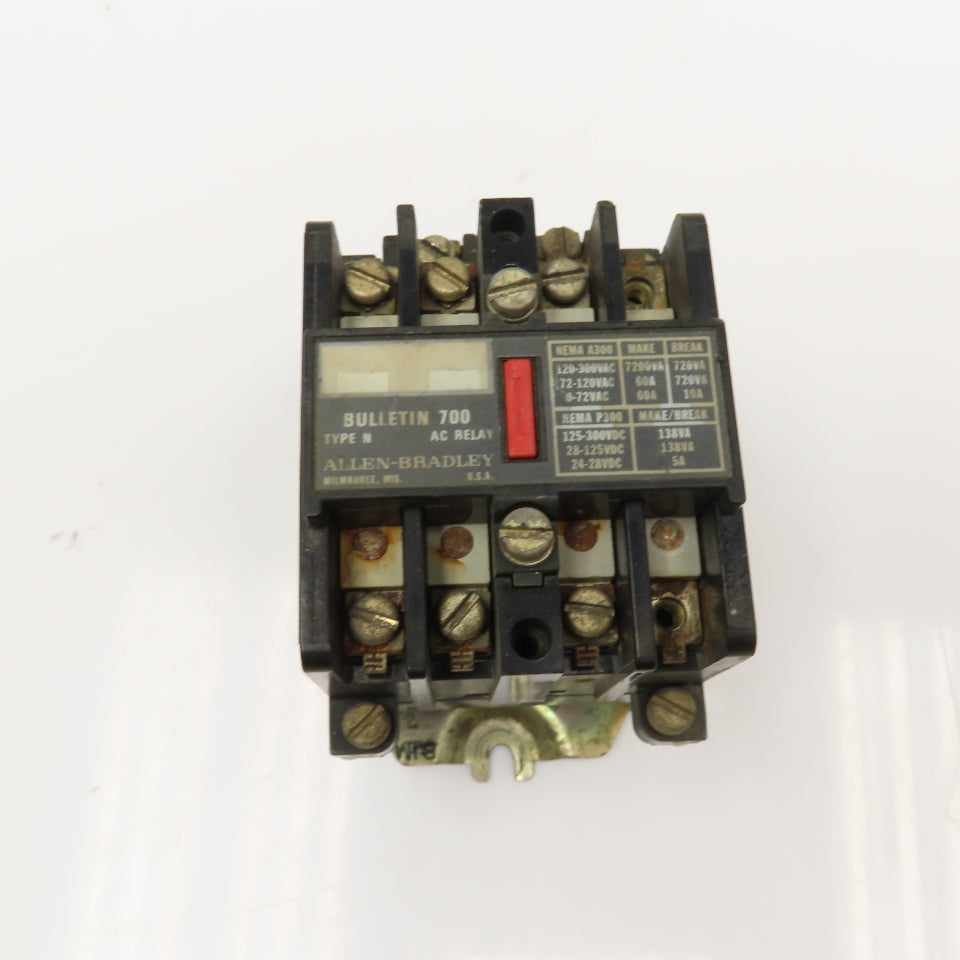 Allen Bradley 700-N400A1 Industrial Control AC Relay 4 N.O. 120V Coil