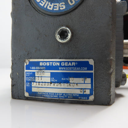 Boston Gear F71820SPVB561R0A 20:1 Ratio Gear Reducer 87.5RPM Out 511IN-LB Torque