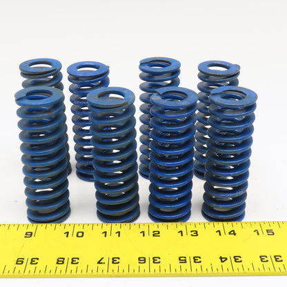 5/8" x 1-1/4" Flat Wire Compression Blue Die Spring 3.60" OAL Lot Of 8