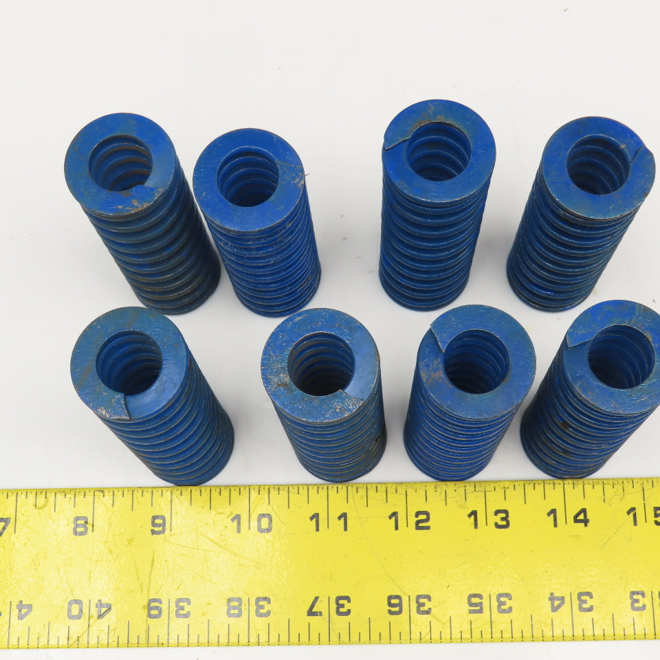 5/8" x 1-1/4" Flat Wire Compression Blue Die Spring 3.60" OAL Lot Of 8