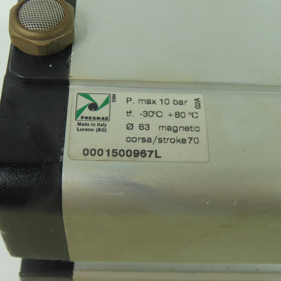Pneumax 0001500967L Double Act. Pneumatic Cylinder 63mm Bore 70mm Stroke 10Bar