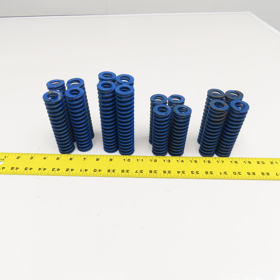 5/8" x 1-1/4" Flat Wire Compression Blue Die Spring 4-5-1/2" OAL Lot Of 16