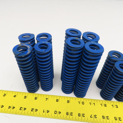 5/8" x 1-1/4" Flat Wire Compression Blue Die Spring 4-5-1/2" OAL Lot Of 16