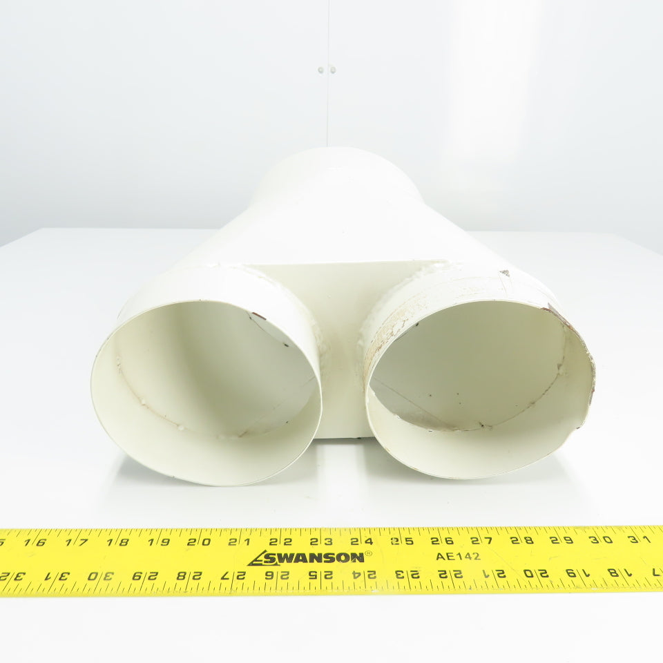 8" OD Inlet (2) 6" Outlet Steel Y Duct Connector 11-3/8" OAL
