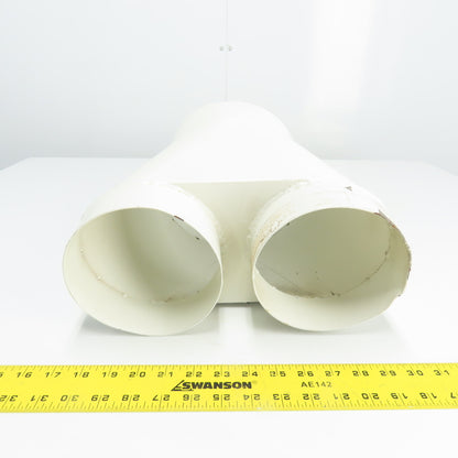 8" OD Inlet (2) 6" Outlet Steel Y Duct Connector 11-3/8" OAL