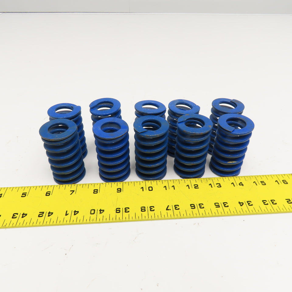 3/4" x 1-1/2" Flat Wire Compression Blue Die Spring 2.600 OAL Lot Of 10