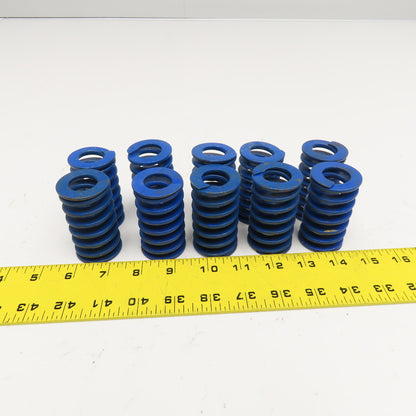 3/4" x 1-1/2" Flat Wire Compression Blue Die Spring 2.600 OAL Lot Of 10