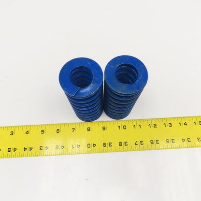 1" x 2" Flat Wire Compression Blue Die Spring 4-1/2" OAL Lot Of 2