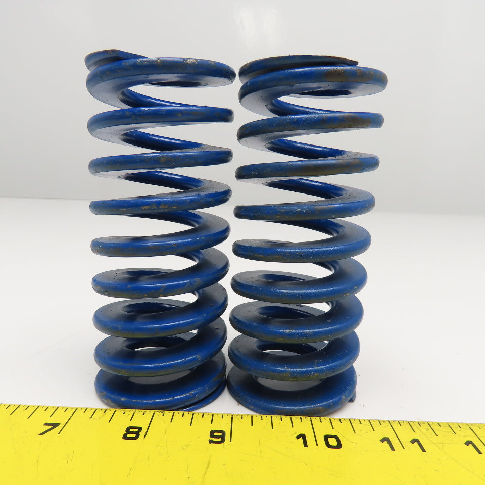 1" x 2" Flat Wire Compression Blue Die Spring 4-1/2" OAL Lot Of 2