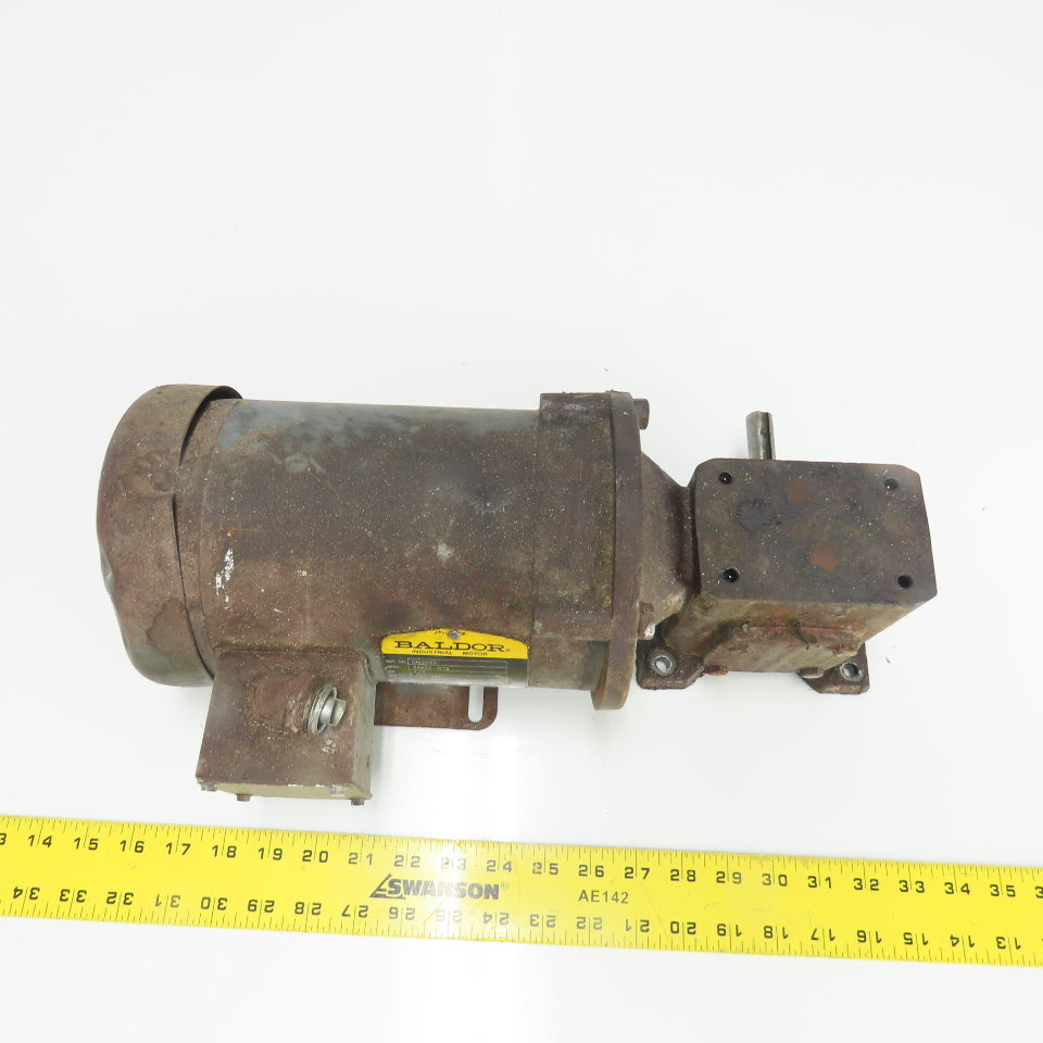 Baldor GF0513AJ 5:1 Ratio Gear Motor 350RPM Out 1/2HP 3PH 230/460V