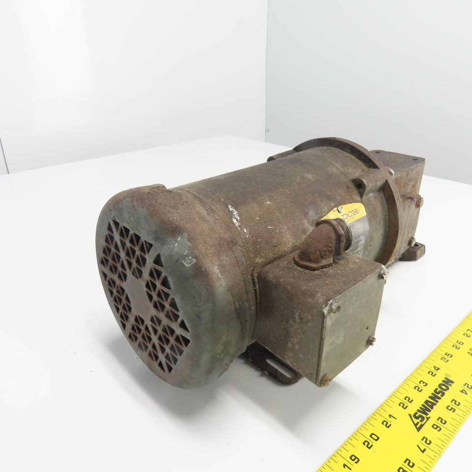 Baldor GF0513AJ 5:1 Ratio Gear Motor 350RPM Out 1/2HP 3PH 230/460V