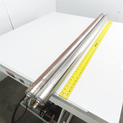 2-1/2" OD x 54" Face 55" BF Gravity Conveyor Steel Rollers 3/4" Hex Lot Of 2