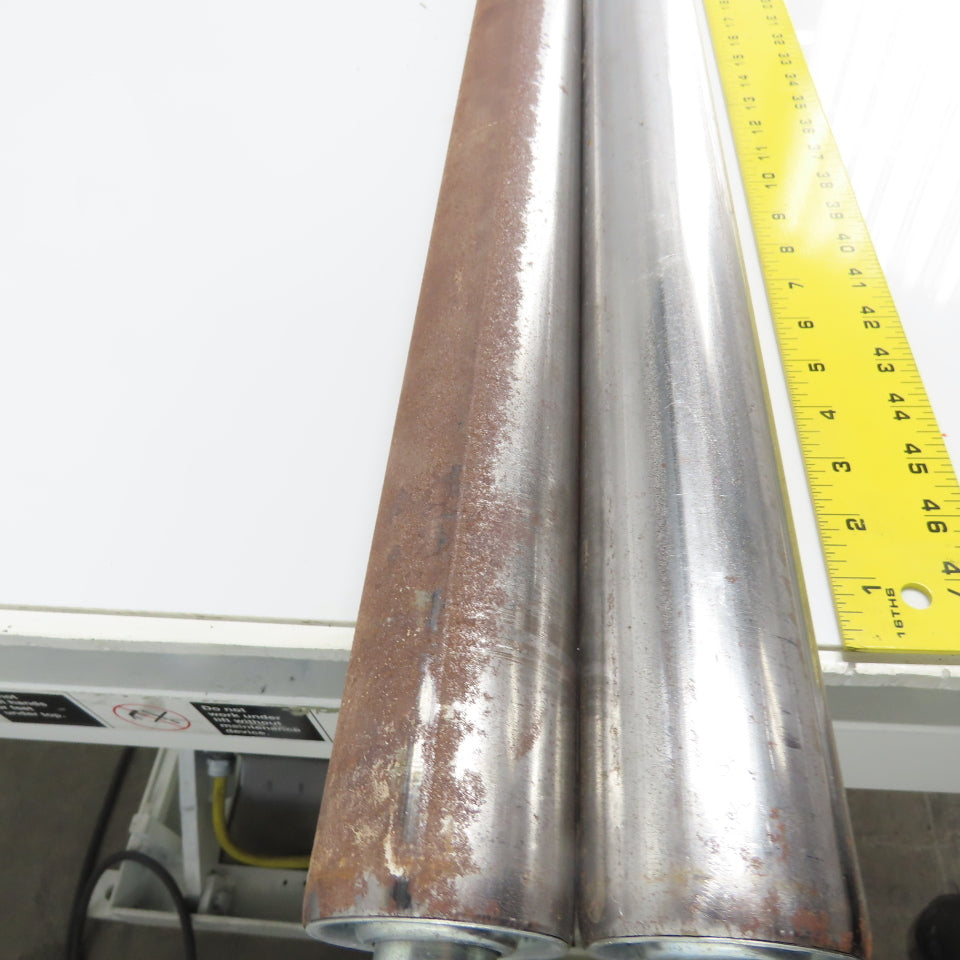 2-1/2" OD x 54" Face 55" BF Gravity Conveyor Steel Rollers 3/4" Hex Lot Of 2
