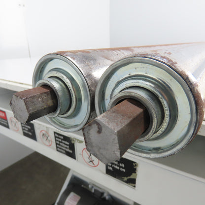 2-1/2" OD x 54" Face 55" BF Gravity Conveyor Steel Rollers 3/4" Hex Lot Of 2