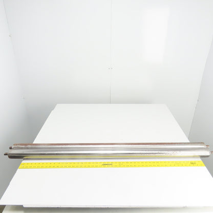 2-1/2" OD x 54" Face 55" BF Gravity Conveyor Steel Rollers 3/4" Hex Lot Of 2