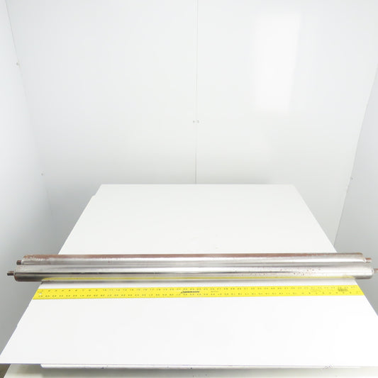 2-1/2" OD x 54" Face 55" BF Gravity Conveyor Steel Rollers 3/4" Hex Lot Of 2