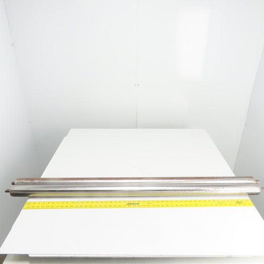 2-1/2" OD x 54" Face 55" BF Gravity Conveyor Steel Rollers 3/4" Hex Lot Of 2