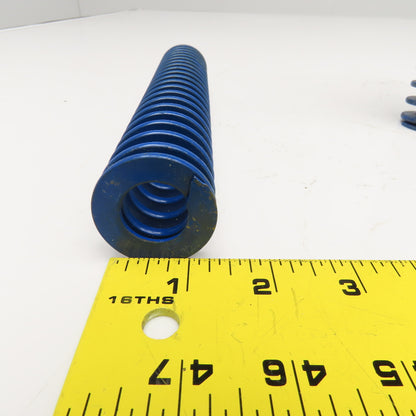 3/4" x 1-1/2" Flat Wire Compression Blue Die Spring 8" OAL Lot Of 4