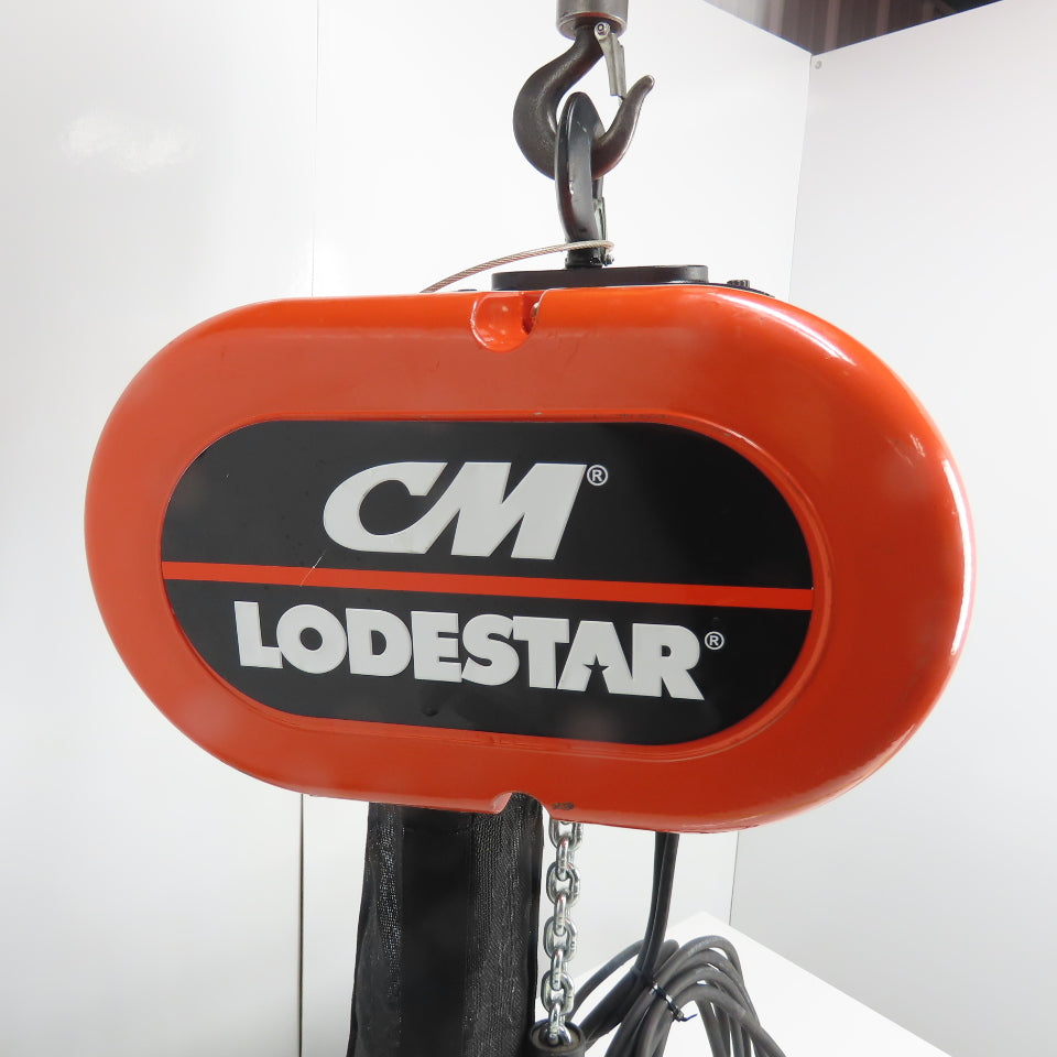 CM Lodestar Model L 1 Ton 2000LB Electric Chain Hoist 16FPM 20'Lift 3Ph 230/480V