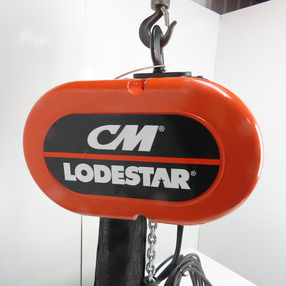 CM Lodestar Model L 1 Ton 2000LB Electric Chain Hoist 16FPM 20'Lift 3Ph 230/480V
