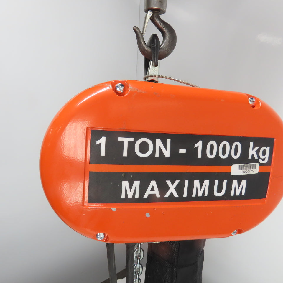 CM Lodestar Model L 1 Ton 2000LB Electric Chain Hoist 16FPM 20'Lift 3Ph 230/480V