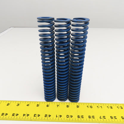 5/8" x 1-1/4" Flat Wire Compression Blue Die Spring 8" OAL Lot Of 3