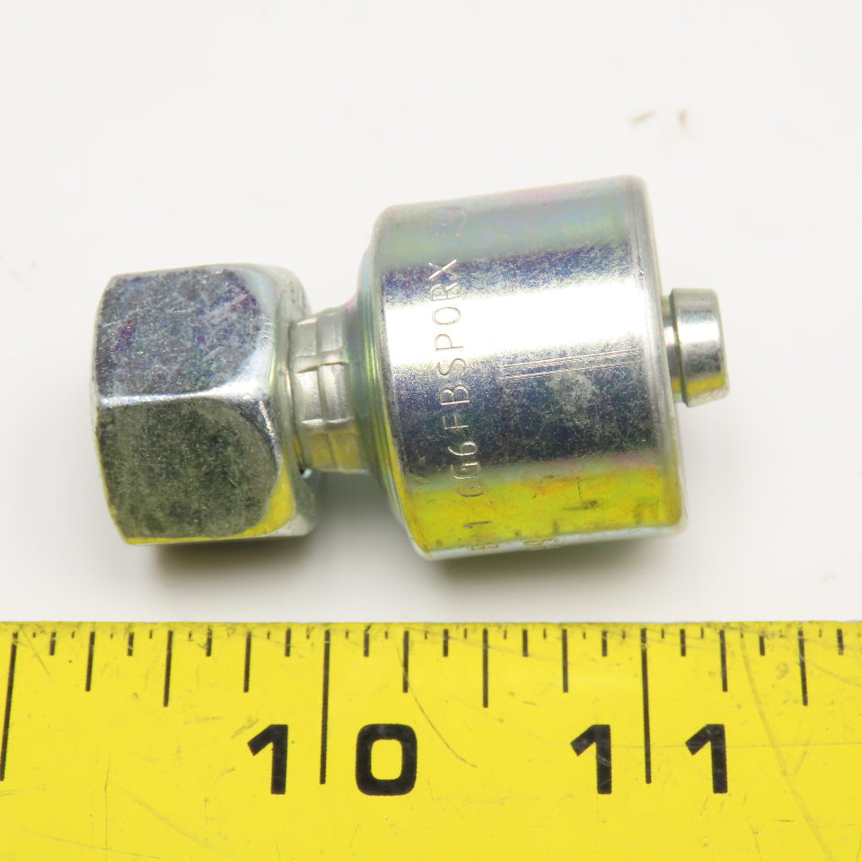 Gates 6G6FBSPORX 3/8" ID Hose x 3/8"-19 FBSP Swivel Crimp Hydraulic Hose Fitting