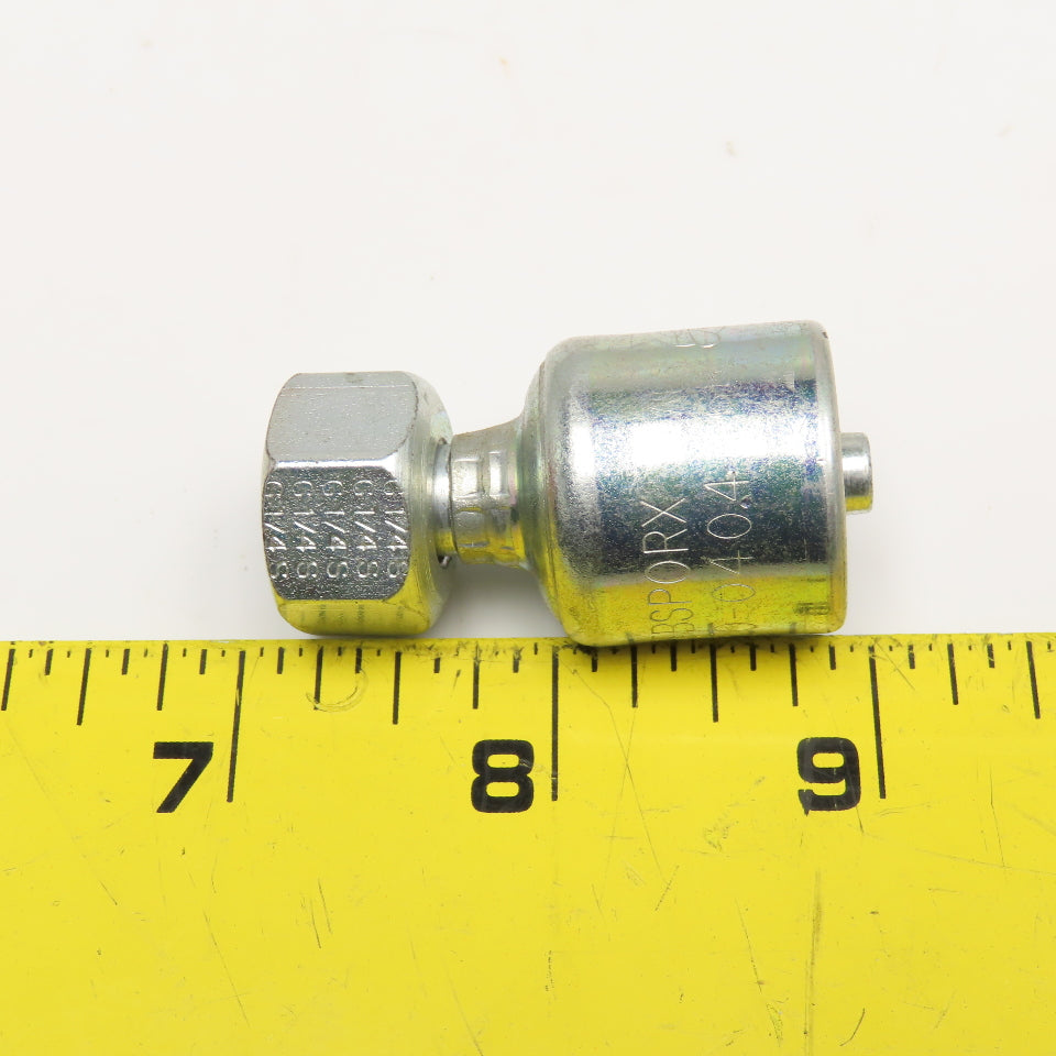 Gates 4G4FBSPORX 1/4" ID Hose x 1/4"-19 FBSP Swivel Crimp Hydraulic Hose Fitting