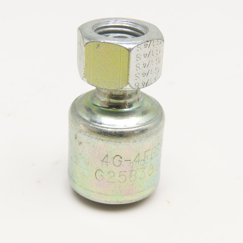Gates 4G4FBSPORX 1/4" ID Hose x 1/4"-19 FBSP Swivel Crimp Hydraulic Hose Fitting