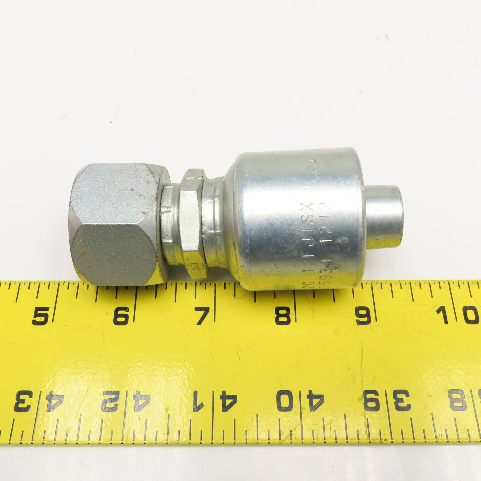 Gates 12G12FJISX 3/4" ID Hose x 1-1/16-12 JIS Swivel Crimp Hydraulic Fitting