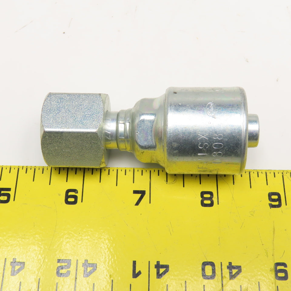 Gates 8G8FJISX 1/2" ID Hose x 1/2-14 FJIS Swivel Crimp Hydraulic Fitting