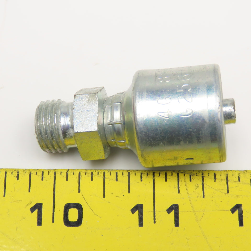 Gates 4G8MDL 1/4" ID Hose x M14x1.5 Male DIN 45° Cone Crimp Hydraulic Fitting