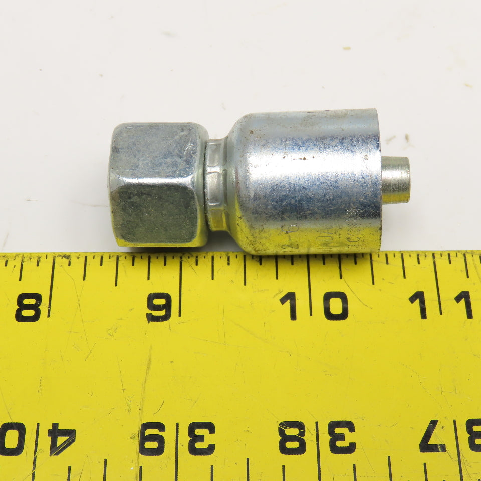 Parker 1C943-12-6 3/8"ID Hose x M20x1.5 F Metric Crimp Hydraulic Fitting