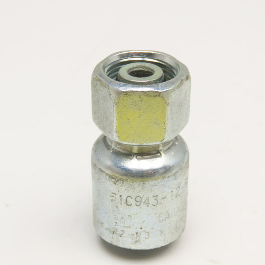 Parker 1C943-12-6 3/8"ID Hose x M20x1.5 F Metric Crimp Hydraulic Fitting