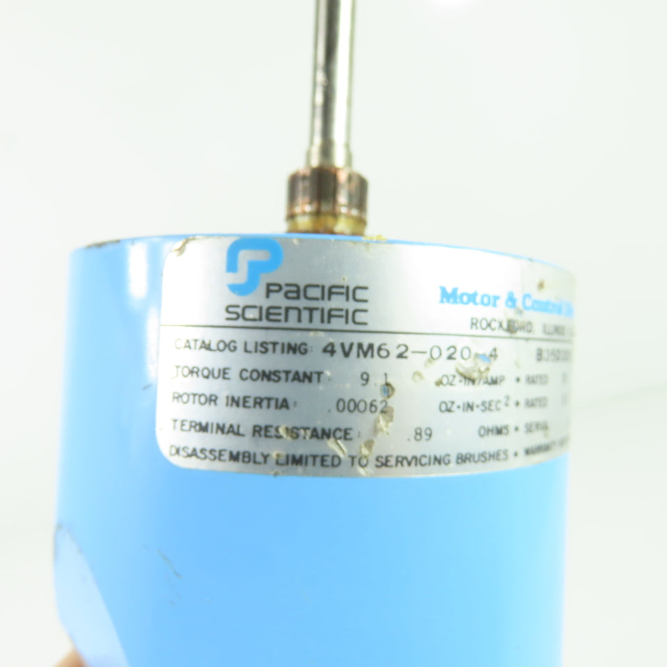 Pacific Scientific 4VM62-020-4 Analog Tachometer 30V 0.89 OHMS