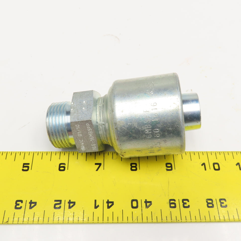 Gates 16G16MBSPP 1" ID Hose x 1"-11 MBSPP Crimp Hydraulic Fitting