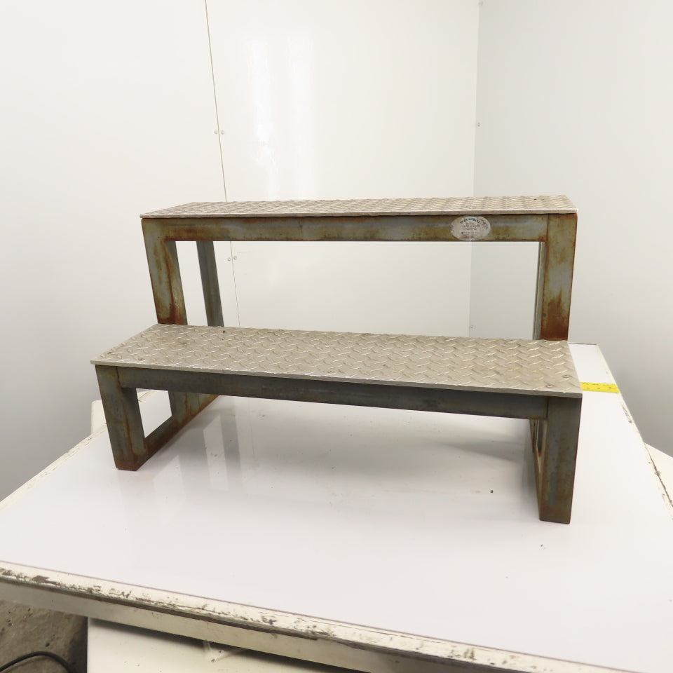 36" Wide 2 Step Custom Industrial Machine Ladder Platform Top 20" High