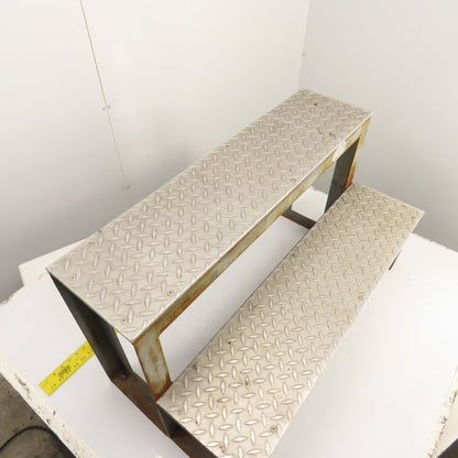 36" Wide 2 Step Custom Industrial Machine Ladder Platform Top 20" High