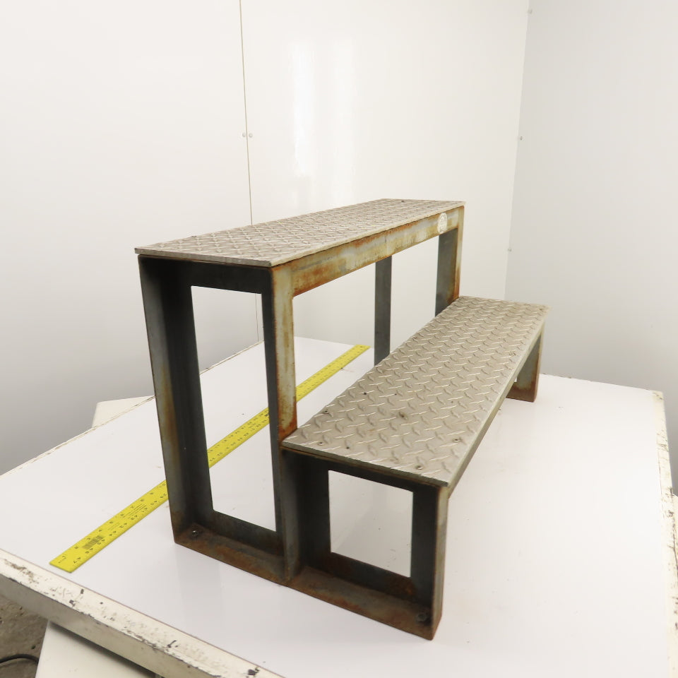36" Wide 2 Step Custom Industrial Machine Ladder Platform Top 20" High