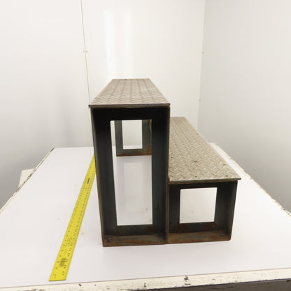 36" Wide 2 Step Custom Industrial Machine Ladder Platform Top 20" High
