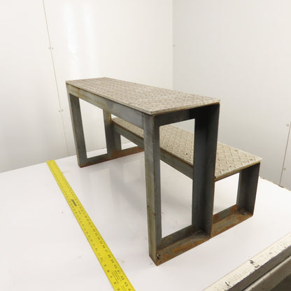 36" Wide 2 Step Custom Industrial Machine Ladder Platform Top 20" High
