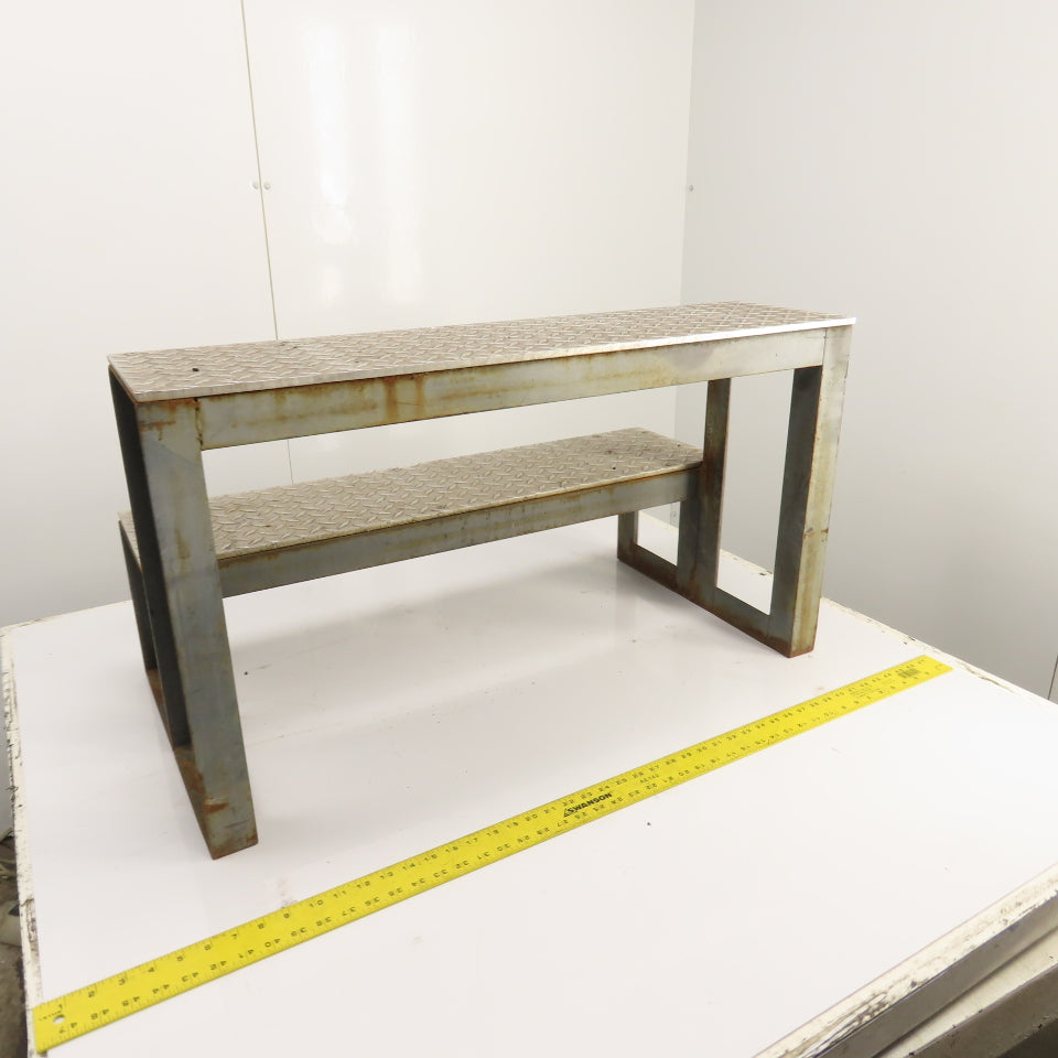 36" Wide 2 Step Custom Industrial Machine Ladder Platform Top 20" High