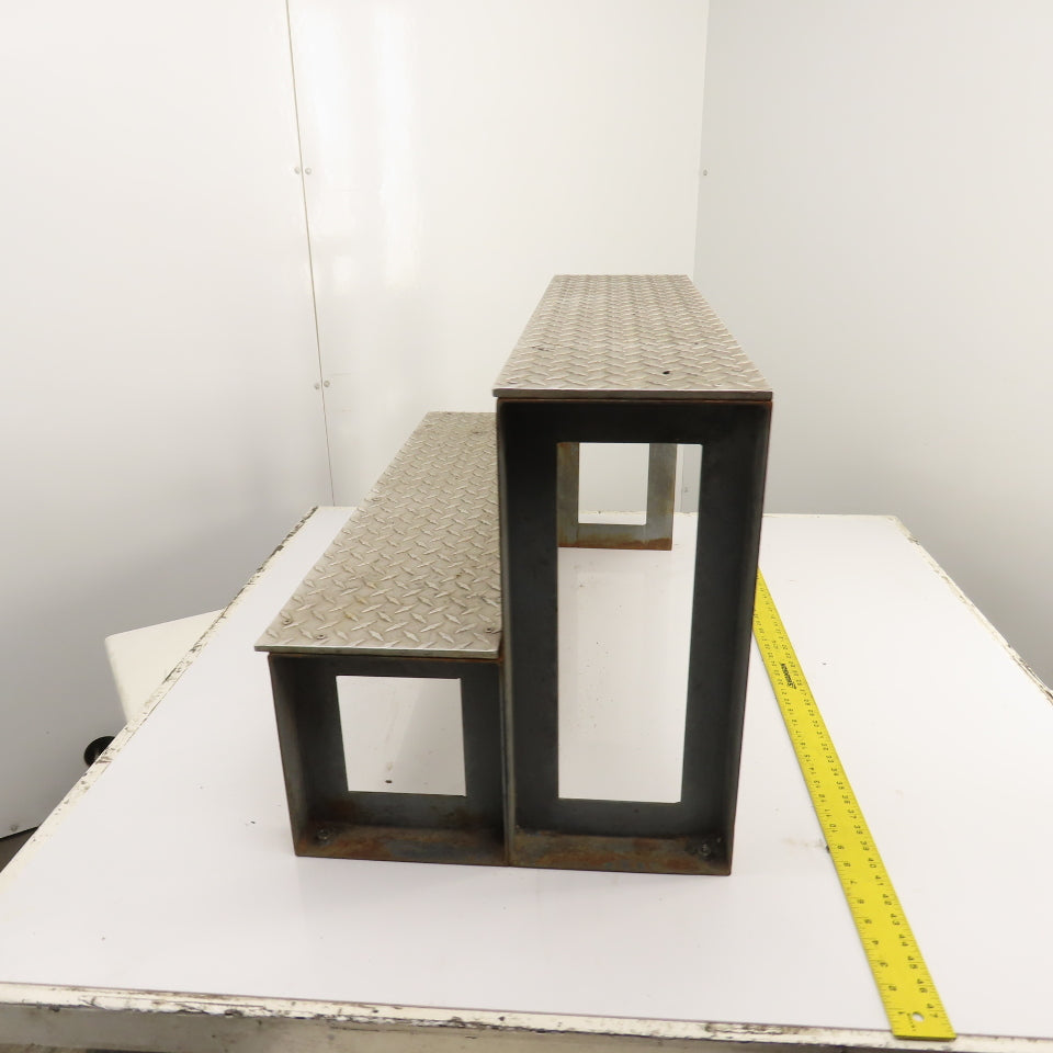 36" Wide 2 Step Custom Industrial Machine Ladder Platform Top 20" High