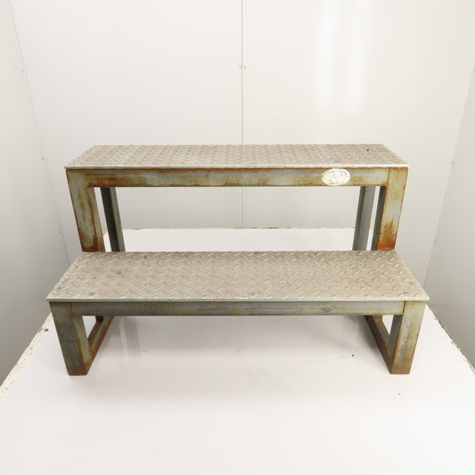 36" Wide 2 Step Custom Industrial Machine Ladder Platform Top 20" High