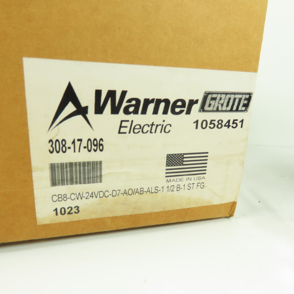Warner 308-17-096 Electric Actuated Clutch/Brake Assembly 24VDC NEW