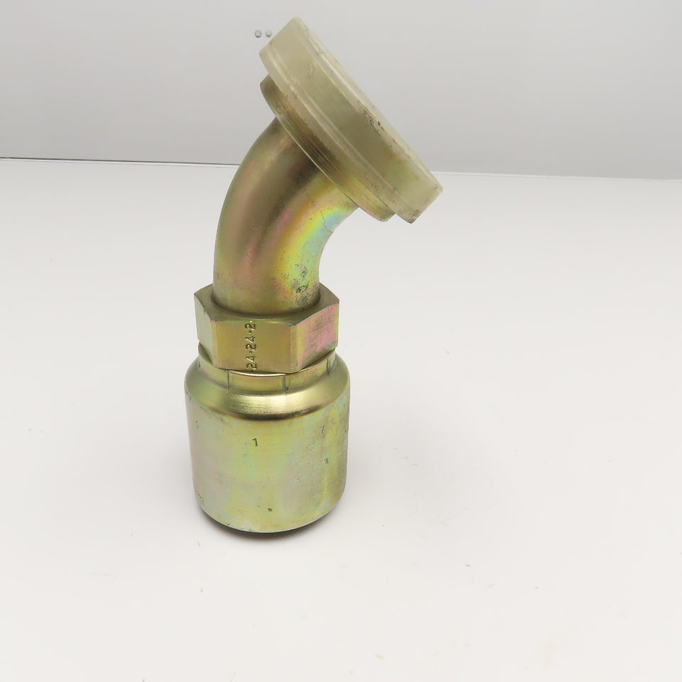 Parker 11771-32-24 1-1/2" ID Hose x 2" SAE Flange 45° Elbow Hydraulic Fitting