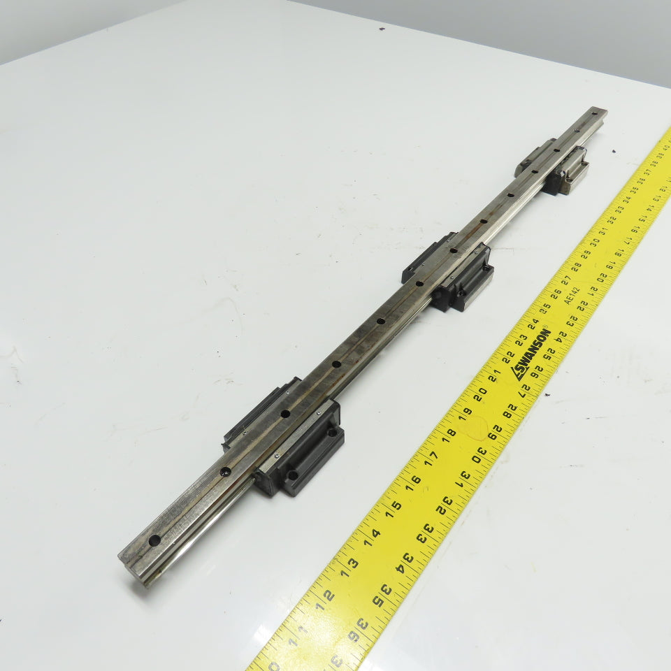 22mm Profile Linear Guide Rail 710mm OAL W/ 3 Bearings