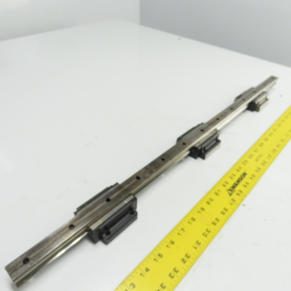 22mm Profile Linear Guide Rail 710mm OAL W/ 3 Bearings