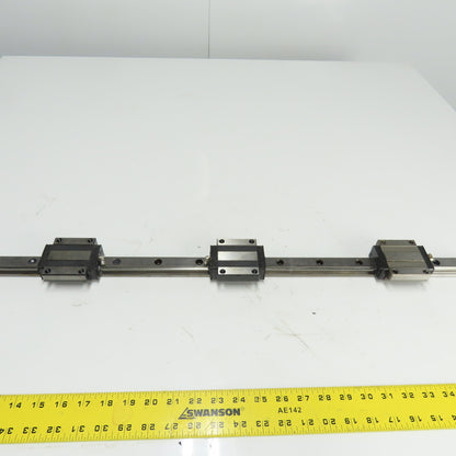 22mm Profile Linear Guide Rail 710mm OAL W/ 3 Bearings
