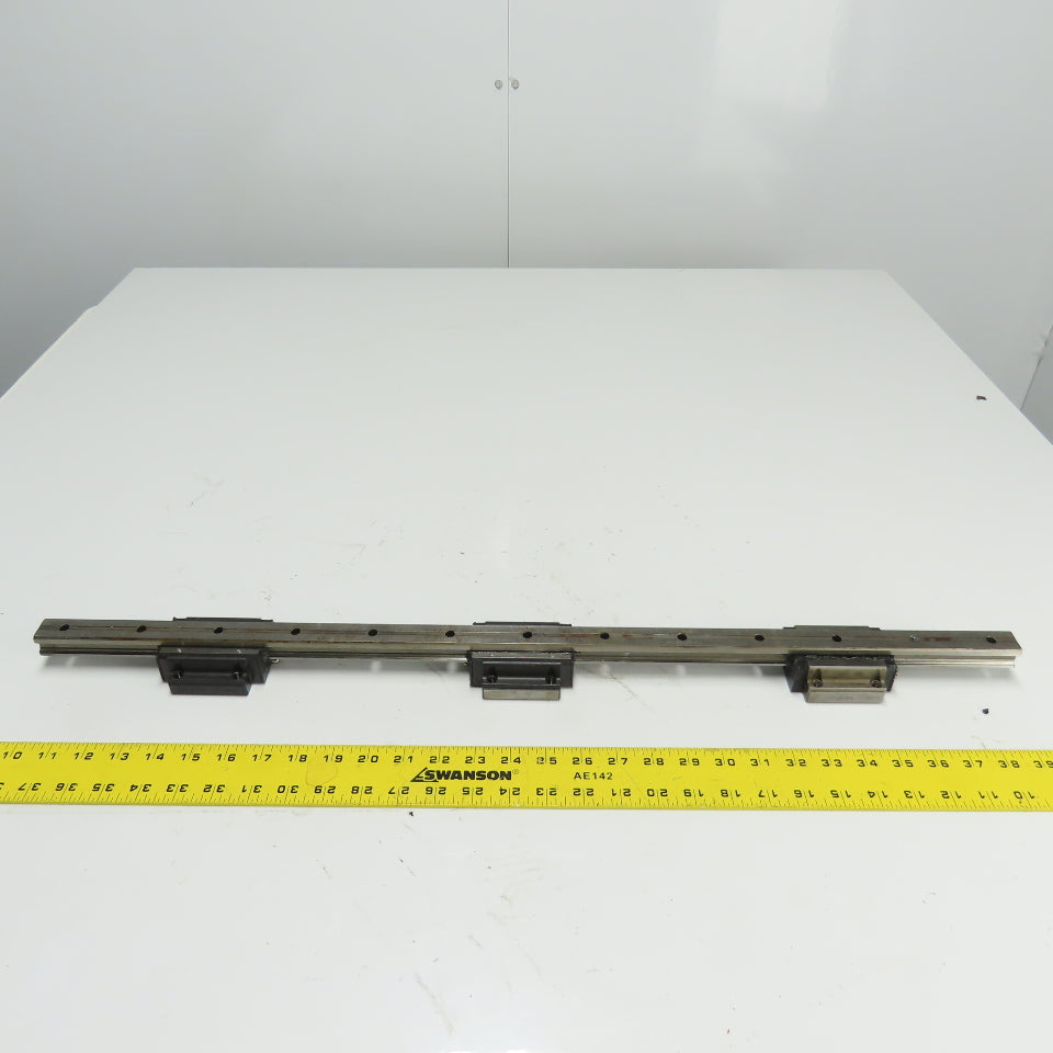 22mm Profile Linear Guide Rail 710mm OAL W/ 3 Bearings
